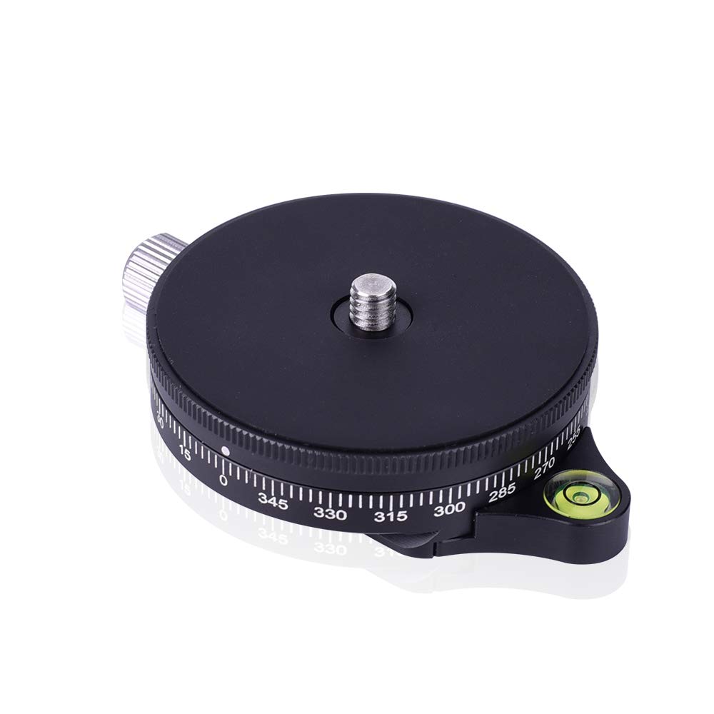 **Panoramic Panning Base with Arca Swiss Plate - 360° Rotating Aluminum Alloy Tripod Head for DSLR Cameras - 3/8