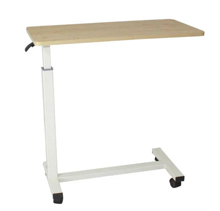 CalCare Adjustable Overbed Table - Hospital Bed Tray with Wheels for Eating, Working, Reading in Bed - Perfect for Patients, Elderly & Home Use