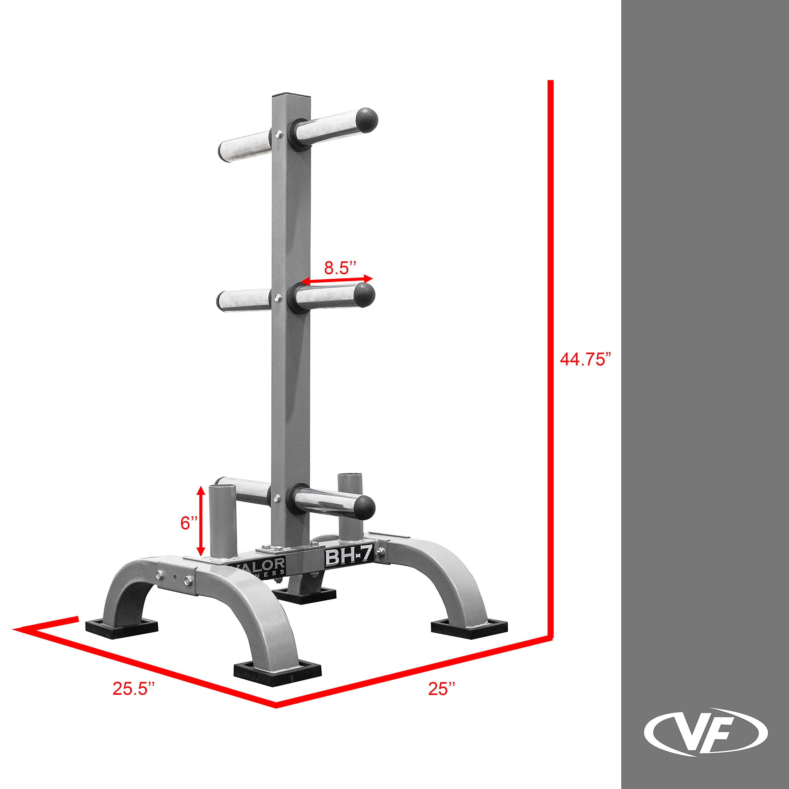 Valor Fitness Weight Plate Rack for Olympic & Standard Plates - Heavy Duty Bumper Plate & Barbell Storage Organizer - Perfect for Home Gym, Garage Workout Space & CrossFit Training