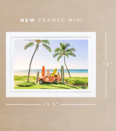 Gray Malin Mauna Kea Mini Framed Beach Buggy Print - Tropical Wall Art for Home, Office & Beach House Decor