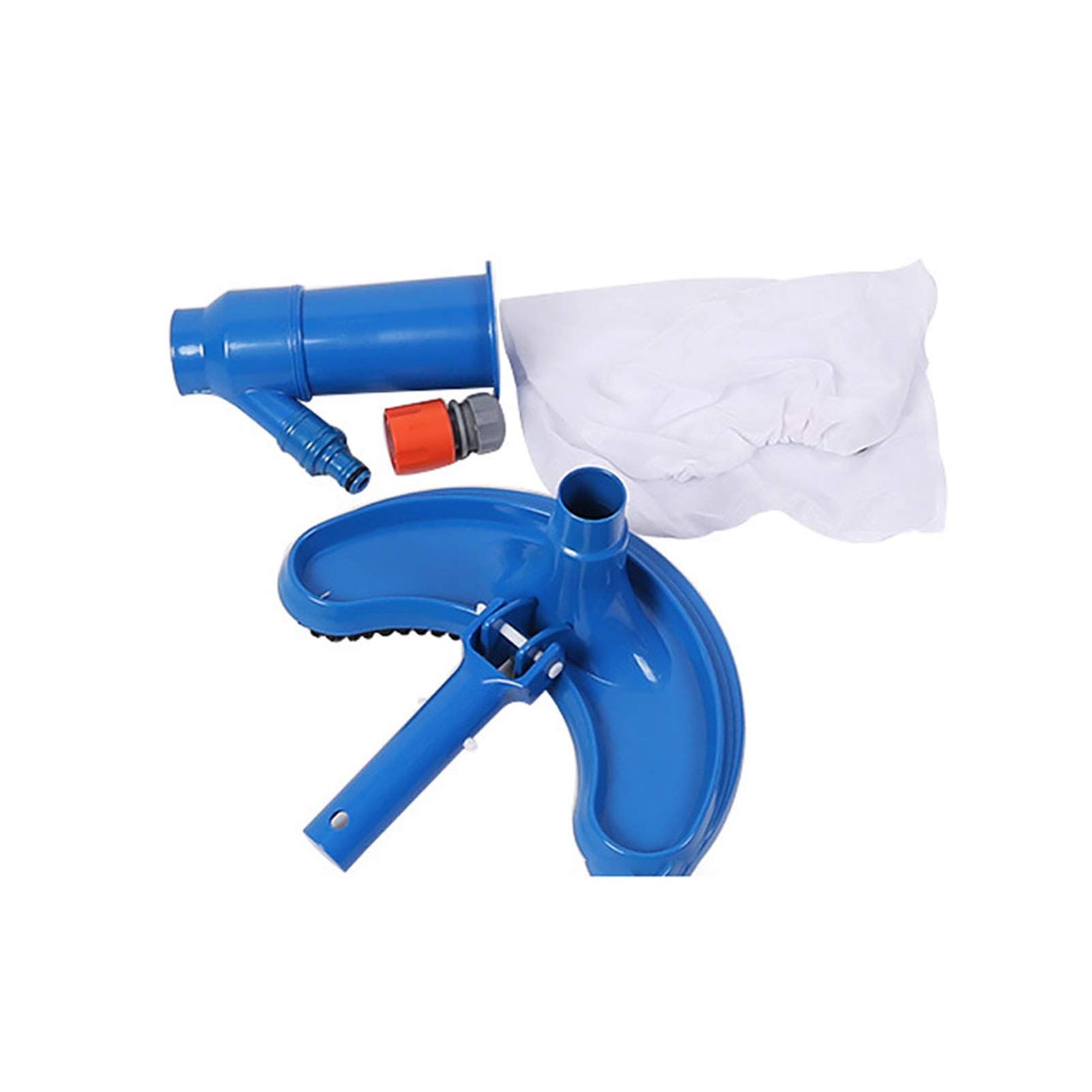 Portable Pool Cleaner - Swimming Pool, Pond & Fountain Vacuum Brush with Long Handle - Outdoor Hot Tub & Garden Cleaning Tool (Blue) - Ideal for Backyard, Spa & Water Feature Maintenance