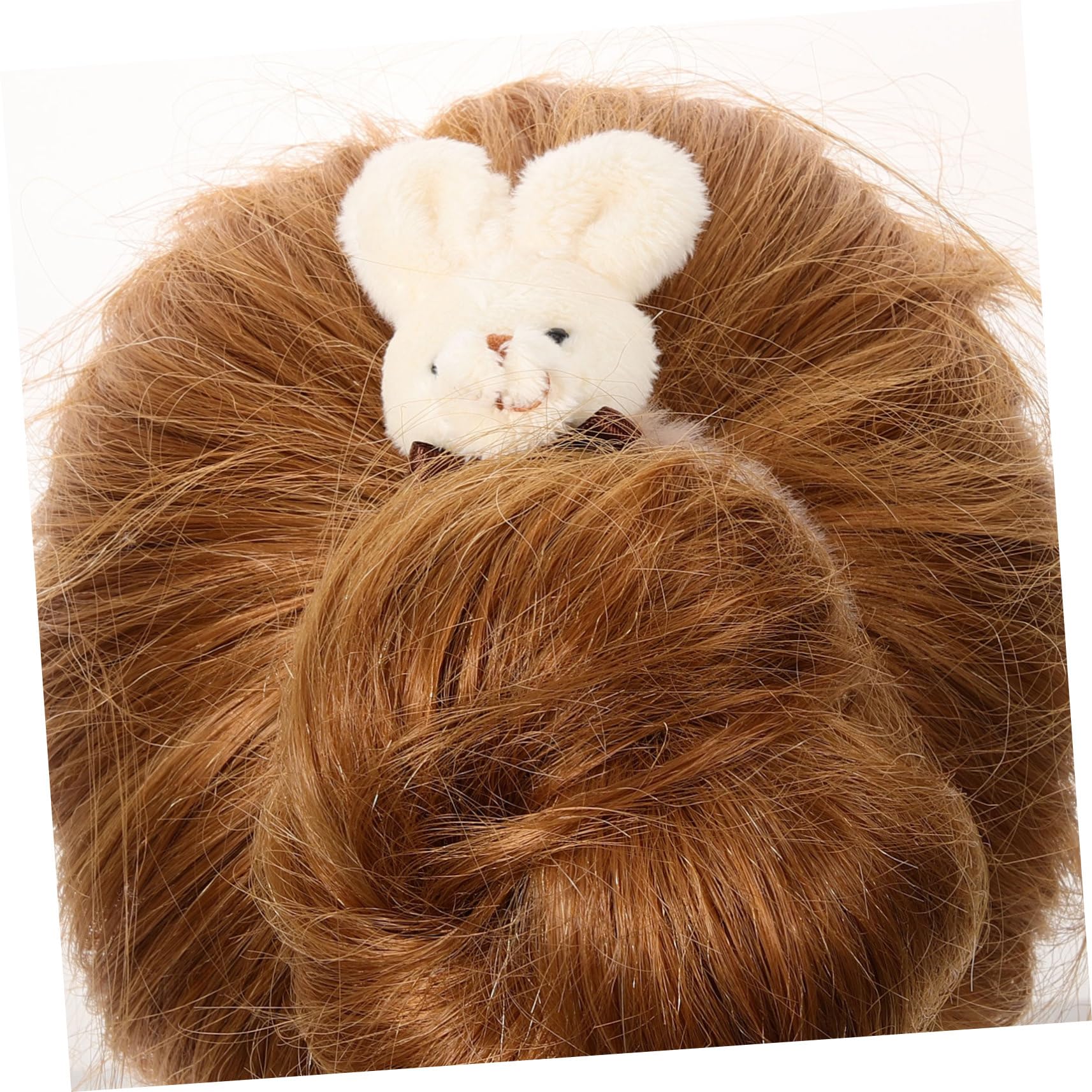 KESYOO 4pcs White Faux Rabbit Hair Scrunchie - Soft Plush Bunny Animal Elastic Hair Bands, Fuzzy Ponytail Holders for Women & Girls | Perfect for Costume Parties, Everyday Wear & Gift Giving