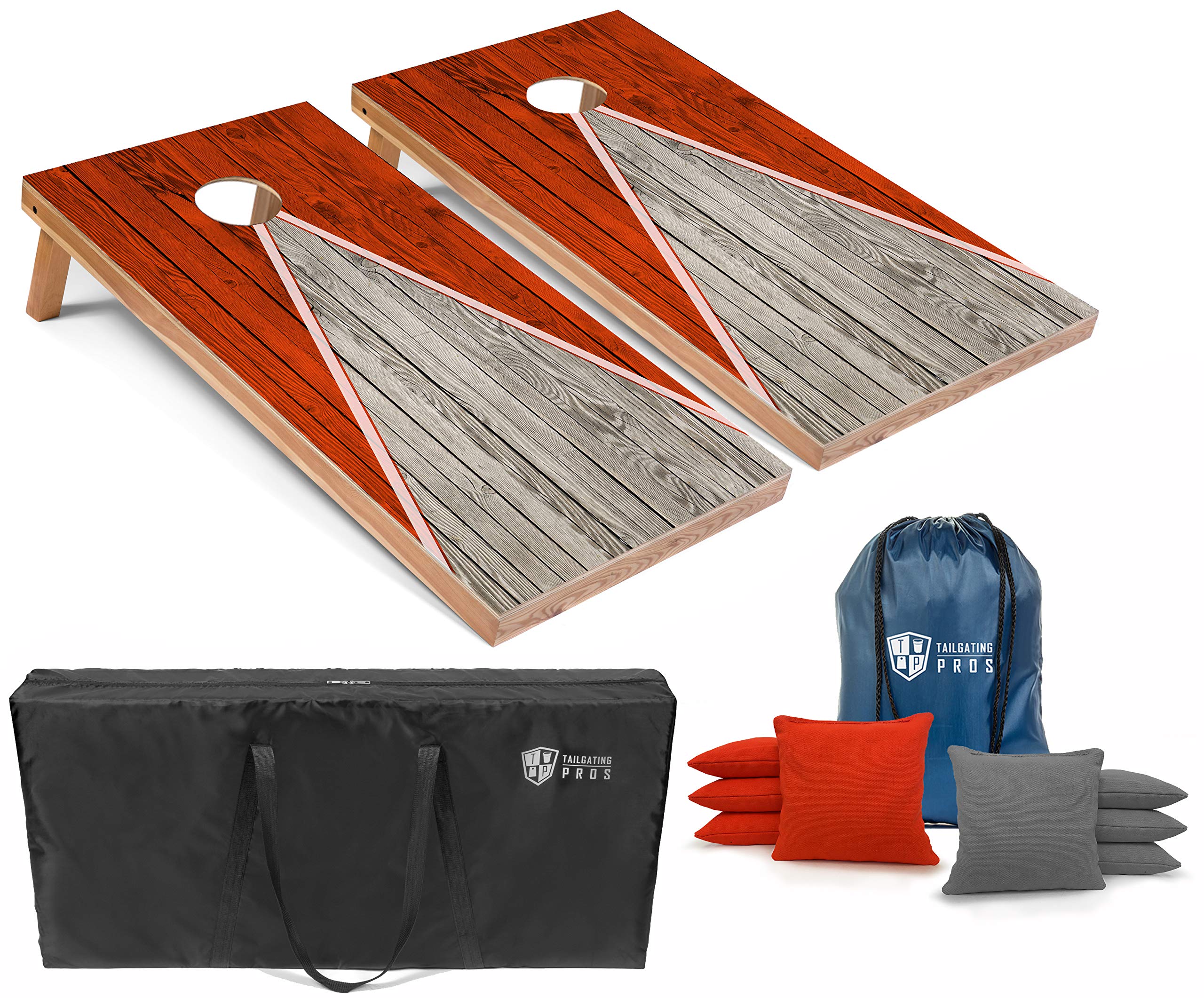 Premium Lightweight Pyramid Design Cornhole Board Set with LED Ring Lights - 4'x2' Regulation Size for Outdoor Tailgating, Backyard Parties & Lawn Games - Perfect for BBQ, Camping & Family Gatherings