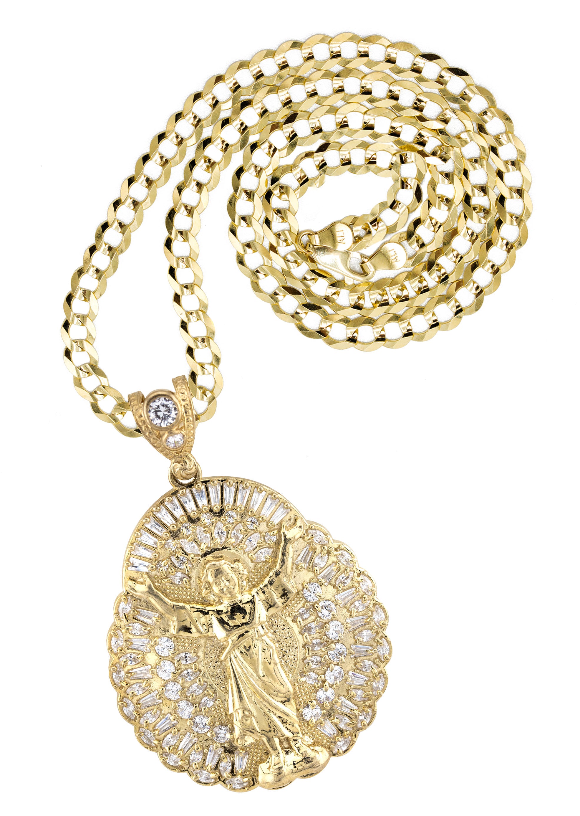 10K Yellow Gold Baby Jesus Necklace - Small 12g & Large 25g | Religious Jewelry for Women, Baptism Gift, First Communion, Christmas Present