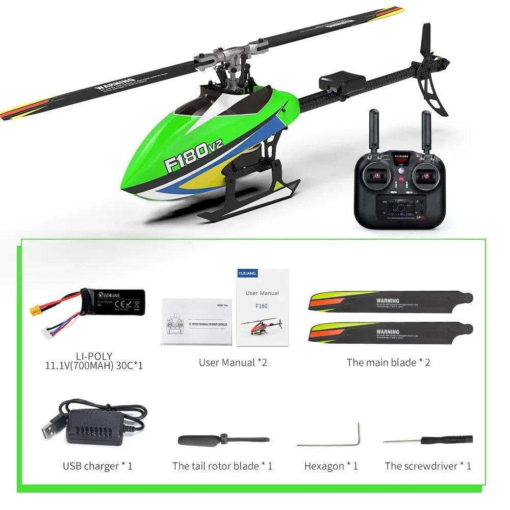 Yuxiang F180 V2 GPS Stabilized Flybarless Direct Drive FPV RC Helicopter with One Key Return - Professional Drone for Aerial Photography, Racing & Outdoor Adventure
