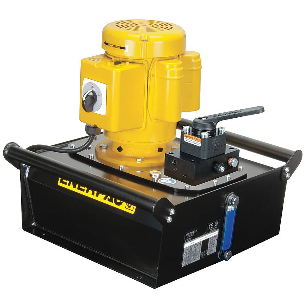 Enerpac ZE3320MB Electric Hydraulic Pump - 1 HP Induction Motor with Manual VM33 Valve (No Electric Box/LCD) - Ideal for Industrial Lifting, Construction, and Heavy Equipment Maintenance