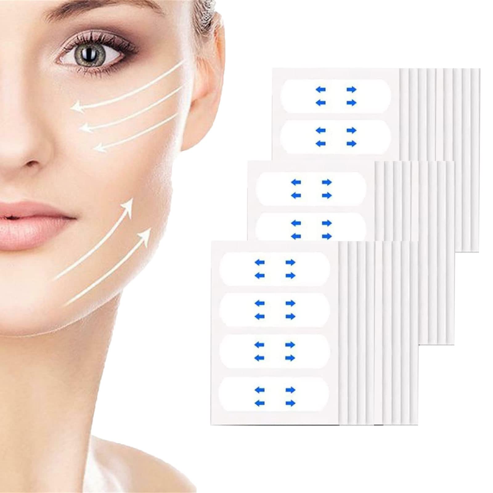 **Invisible Face Lift Tape - Instant Facelift & Double Chin Reducer with Bands | Reusable Facial Lifting Tape for Sagging Skin, Jawline Contouring & Special Events (Weddings, Photos, Videos)**