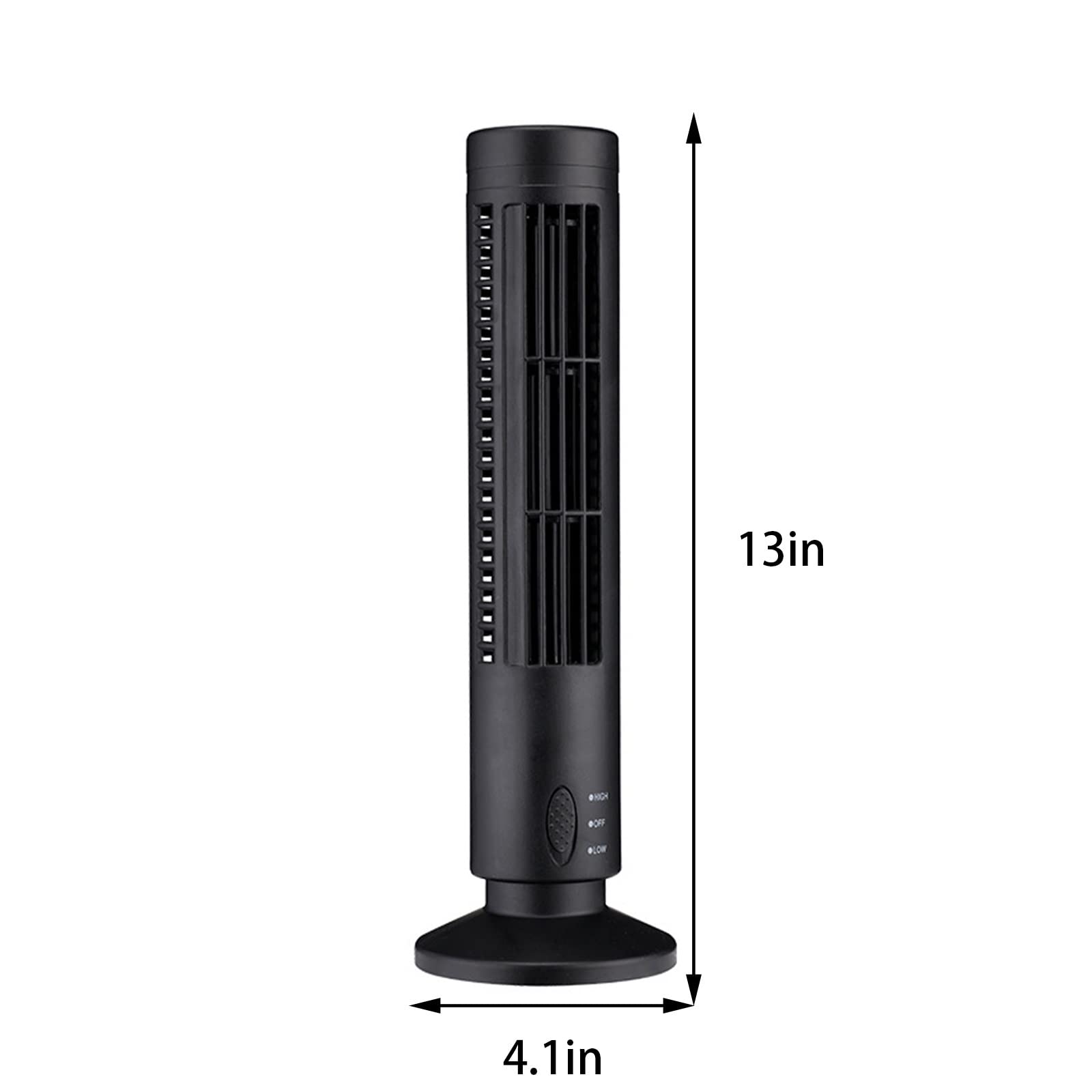 Tower Electric Fan - USB Leafless Bladeless Fan with Humidifier, Portable Desktop Air Cooler for Home Office Bedroom | Vertical Air Circulation & Cooling | Black | Perfect for Summer, Workstations & Small Spaces