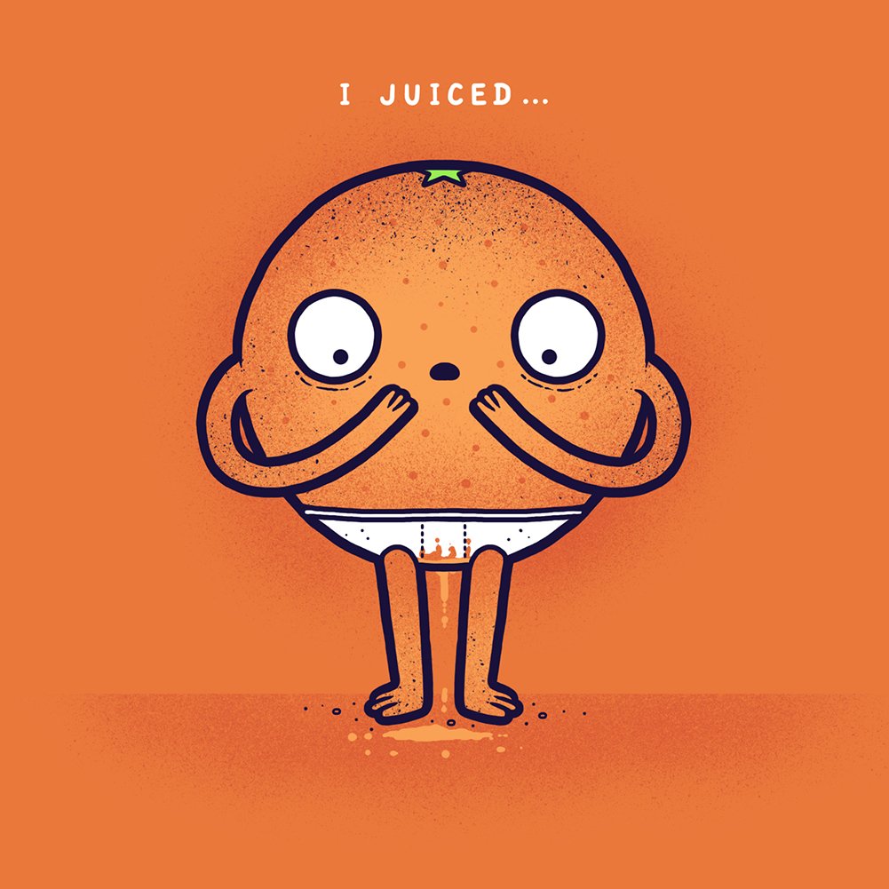 Funny 'I Juiced' Orange Fruit Humor Vinyl Sticker - Waterproof Decal for Laptops, Water Bottles & Notebooks - Perfect for Gifts & DIY Crafts
