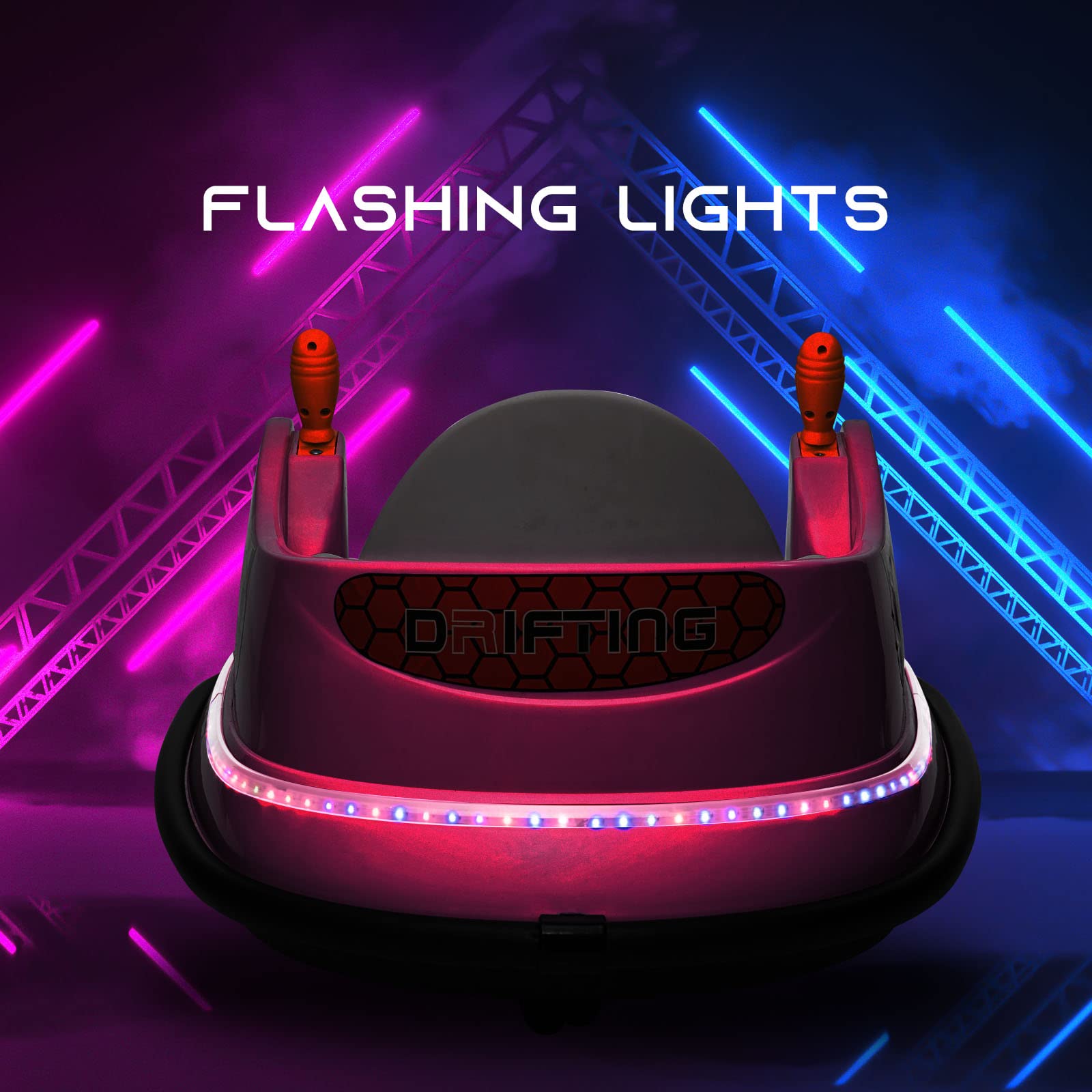 **6V Battery Powered Ride-On Bumper Car for Kids – Remote Control, Music, LED Lights & 360° Spin – Safe Electric Toy with Seat Belt for Boys & Girls (Lavender) – Perfect for Indoor & Outdoor Play, Birthday Gifts & Family Fun**
