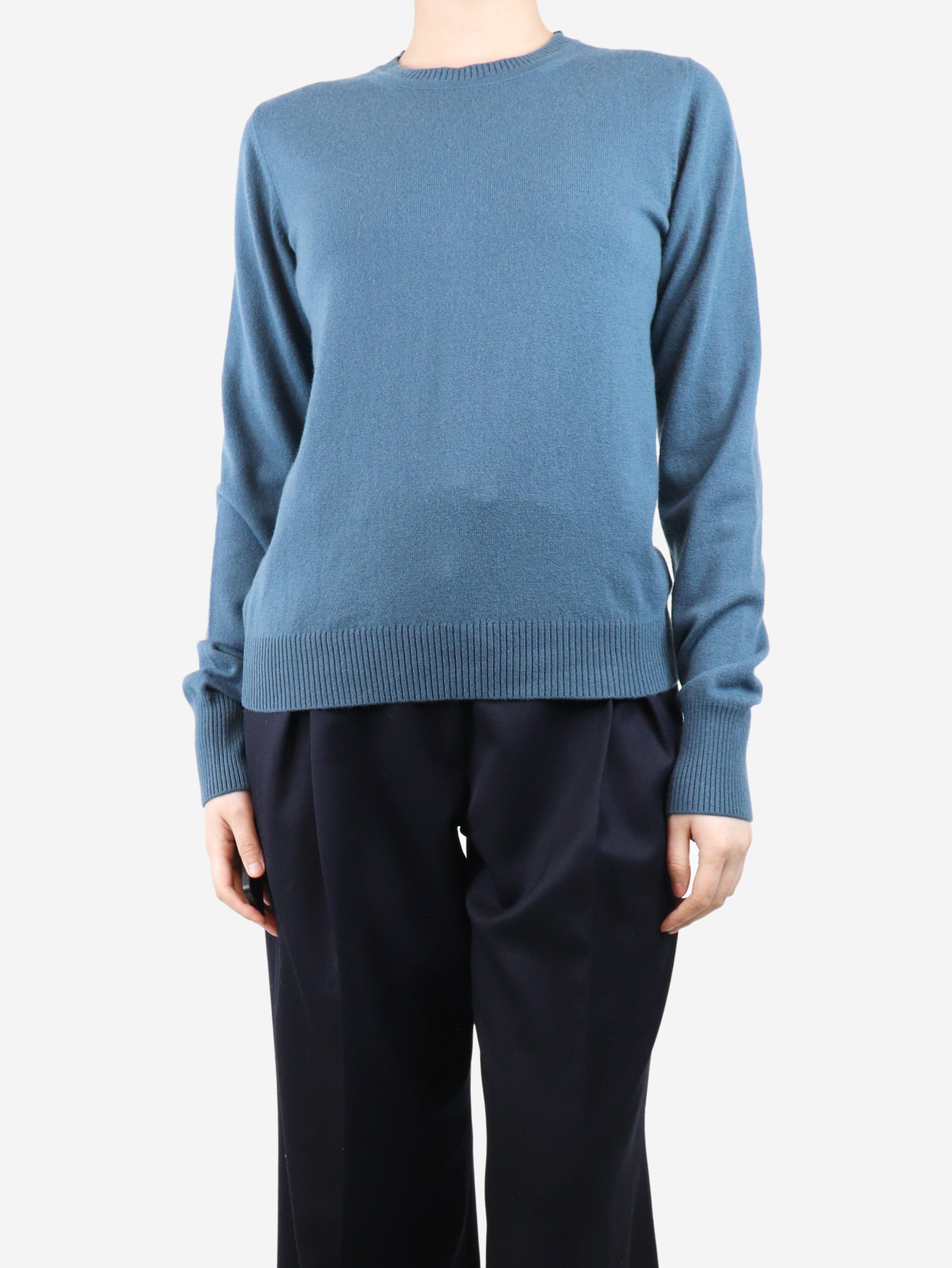 Premium Blue Cashmere Crewneck Sweater for Men & Women | Soft & Warm Winter Pullover | Size M | Perfect for Casual Wear, Office & Holiday Outfits