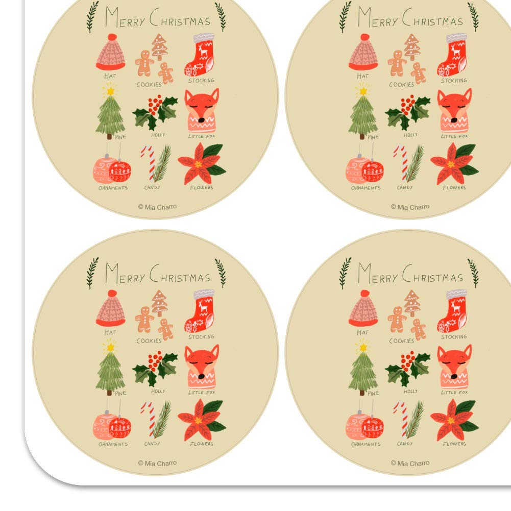 Christmas Cookie Holly Fox Planner Stickers - Scrapbooking & Crafting Decals for DIY Calendars, Journals, and Holiday Decorations | Perfect for Gift Wrapping, Card Making & Party Favors
