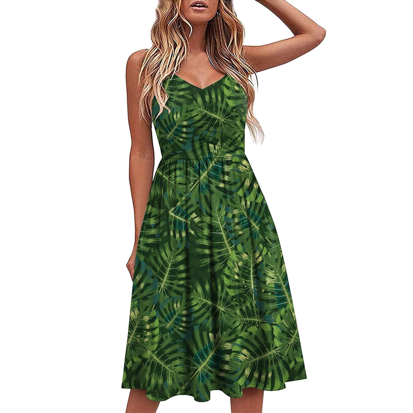 Plus Size Summer Beach Dress with Pockets - Women's Fashion Sundress for Vacations