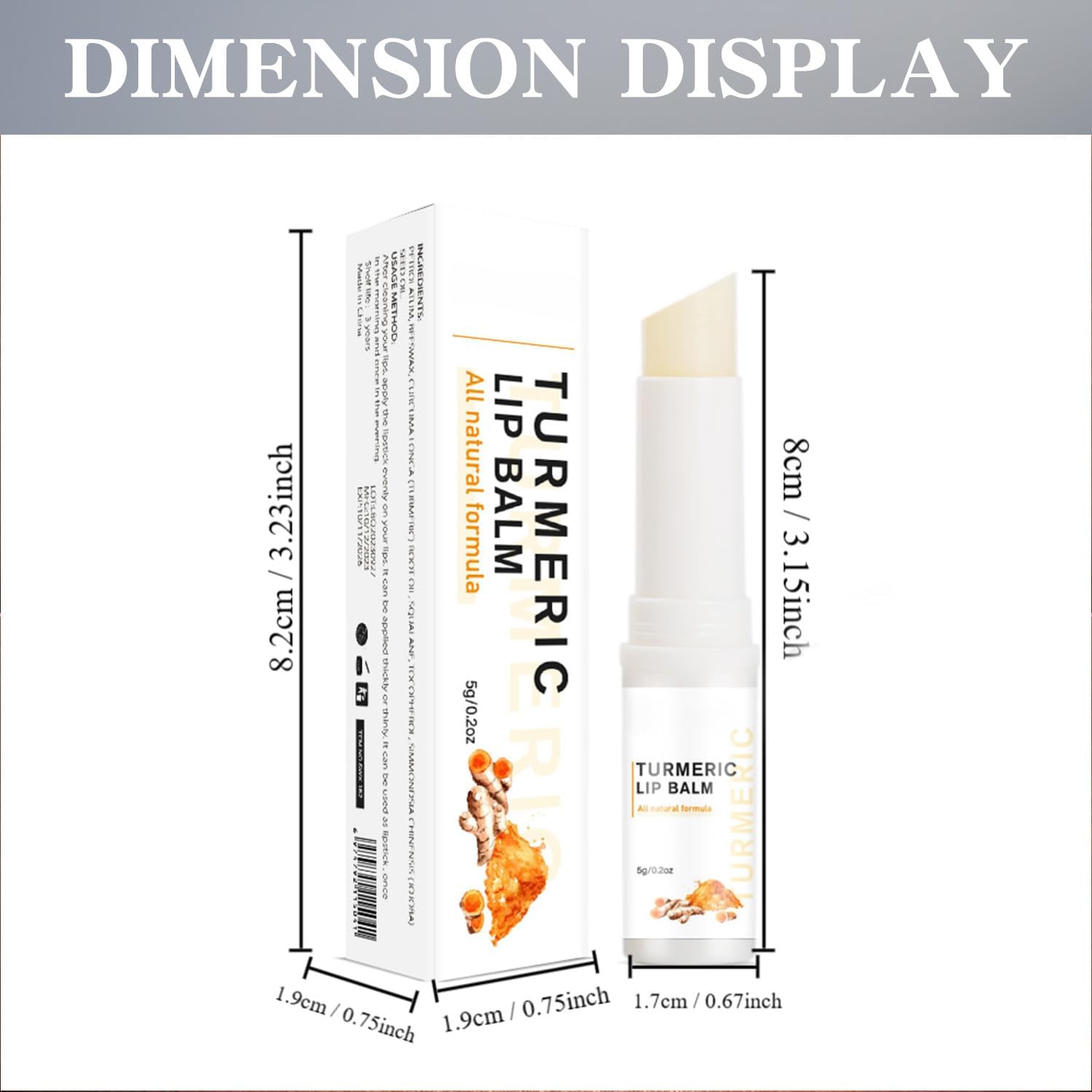 MEXMOB Turmeric Lip Balm - Dark Spot Remover, Whitening & Moisturizing Lip Treatment with Hyaluronic Acid - Exfoliates Dead Skin, Lightens Lips - Perfect for Dry, Chapped Lips & Night Lip Care Routine