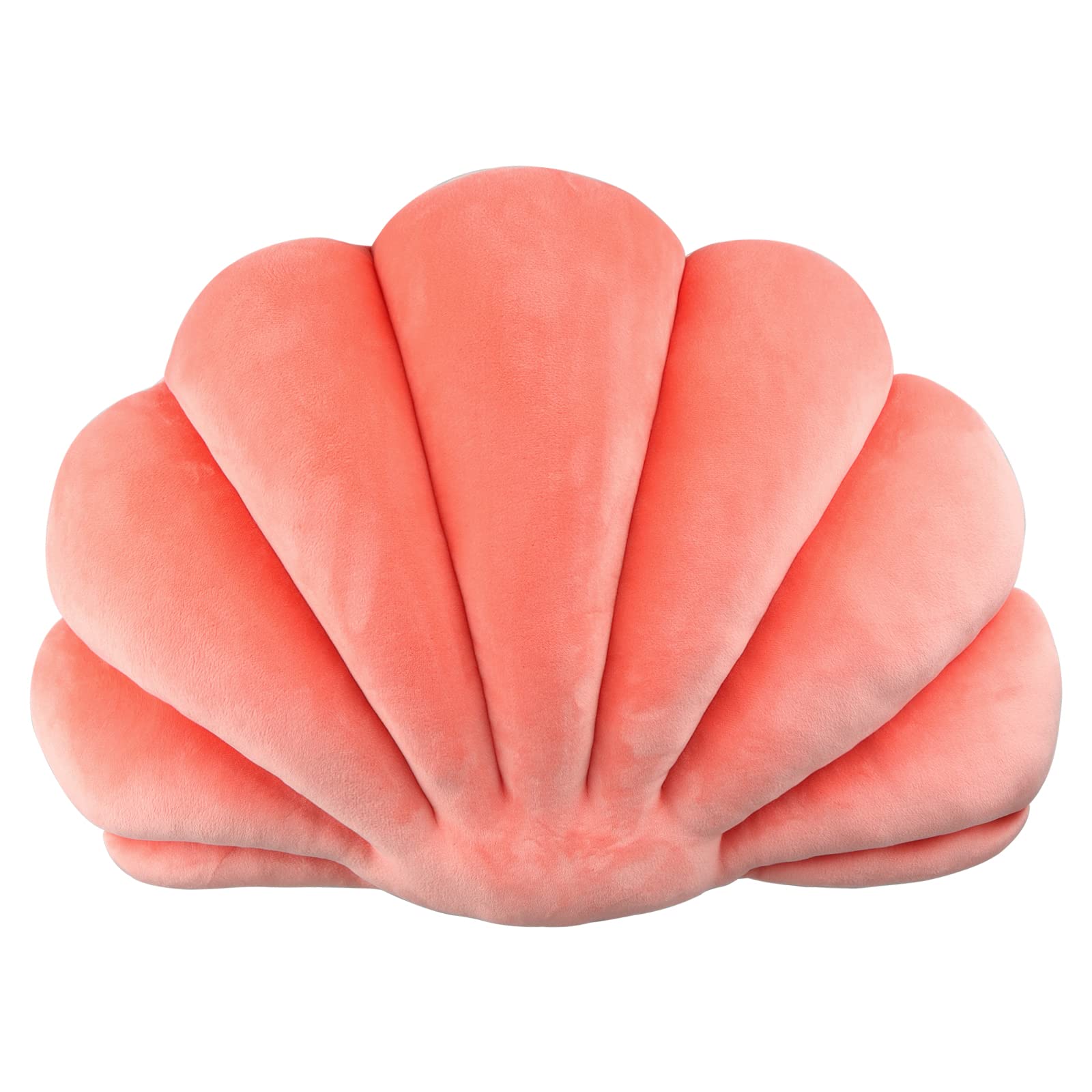 3D Velvet Seashell Pillow - Soft Ocean-Themed Decorative Throw Pillow for Bed, Couch, Sofa & Chair (18x13 Inches) | Perfect for Coastal Decor, Beach House & Nautical Nursery Room