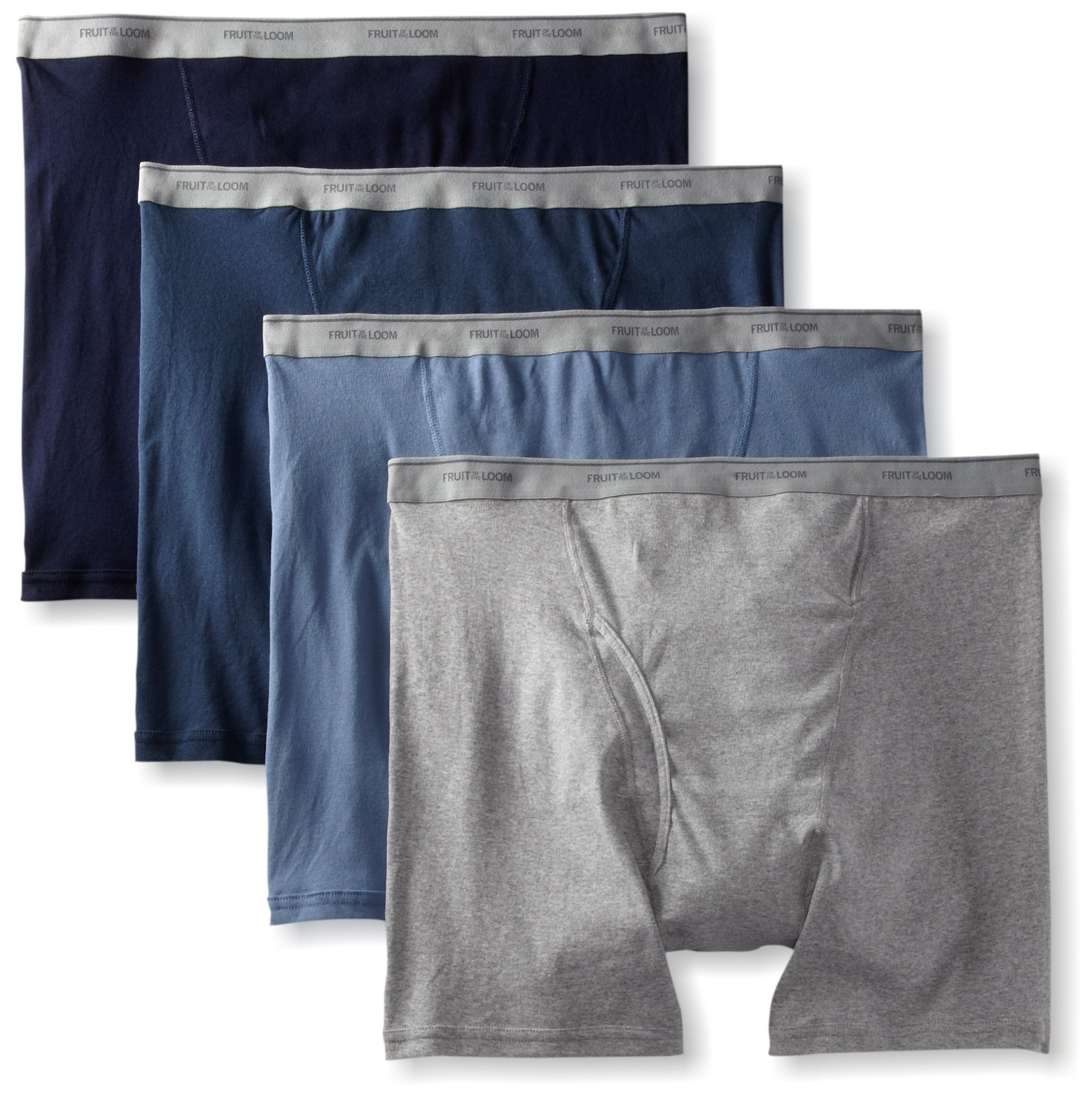 Fruit of the Loom Men's No Ride Up Boxer Briefs - Soft Cotton Underwear for All-Day Comfort - Perfect for Workout, Travel & Everyday Wear