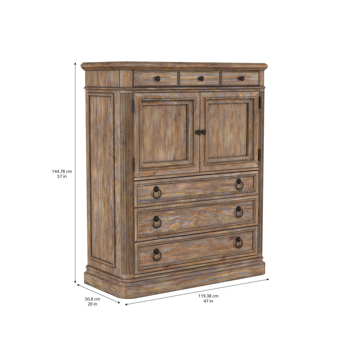 Brown Architrave Door and Drawer Chest - Stylish Storage Solution for Bedroom, Living Room or Office Organization
