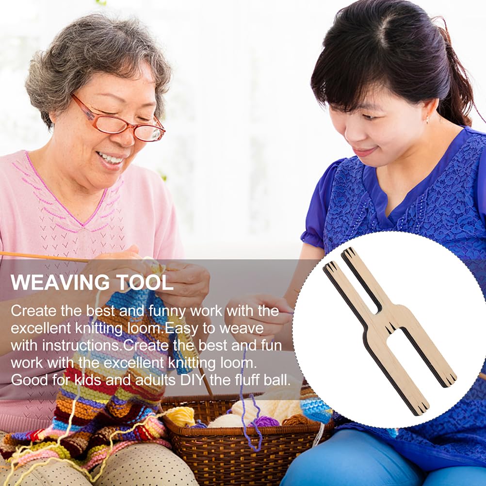 2Pcs Wooden Pom Pom Maker Kit - DIY Fluff Ball Waver Needle for Wool Yarn Knitting, Crochet & Craft Projects - Perfect for DIY Home Decor, Scarf Making & Gift Wrapping Accessories
