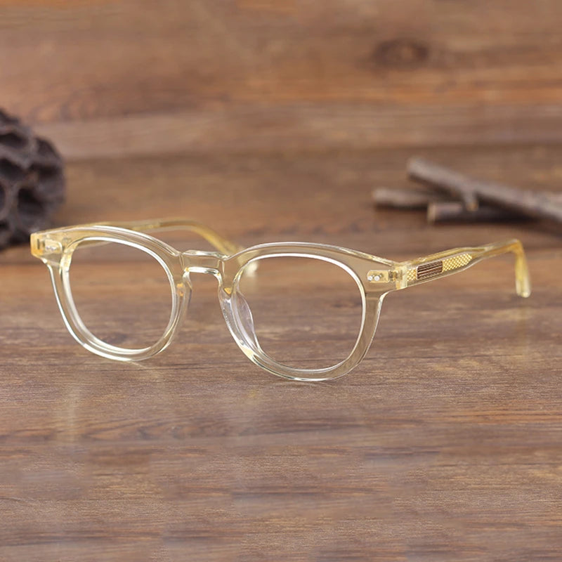 Stylish Unisex Black Acetate Eyeglasses - Round & Square Full Rim Frame 21322 | Perfect for Work, Reading & Fashion Accessories