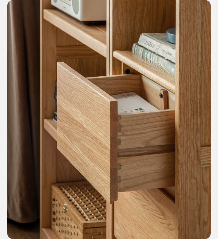 Solid Oak and Ash Wood Bookcase - Sturdy Bookshelf for Home, Office & Library - Perfect for Organizing Books, Decor & Storage