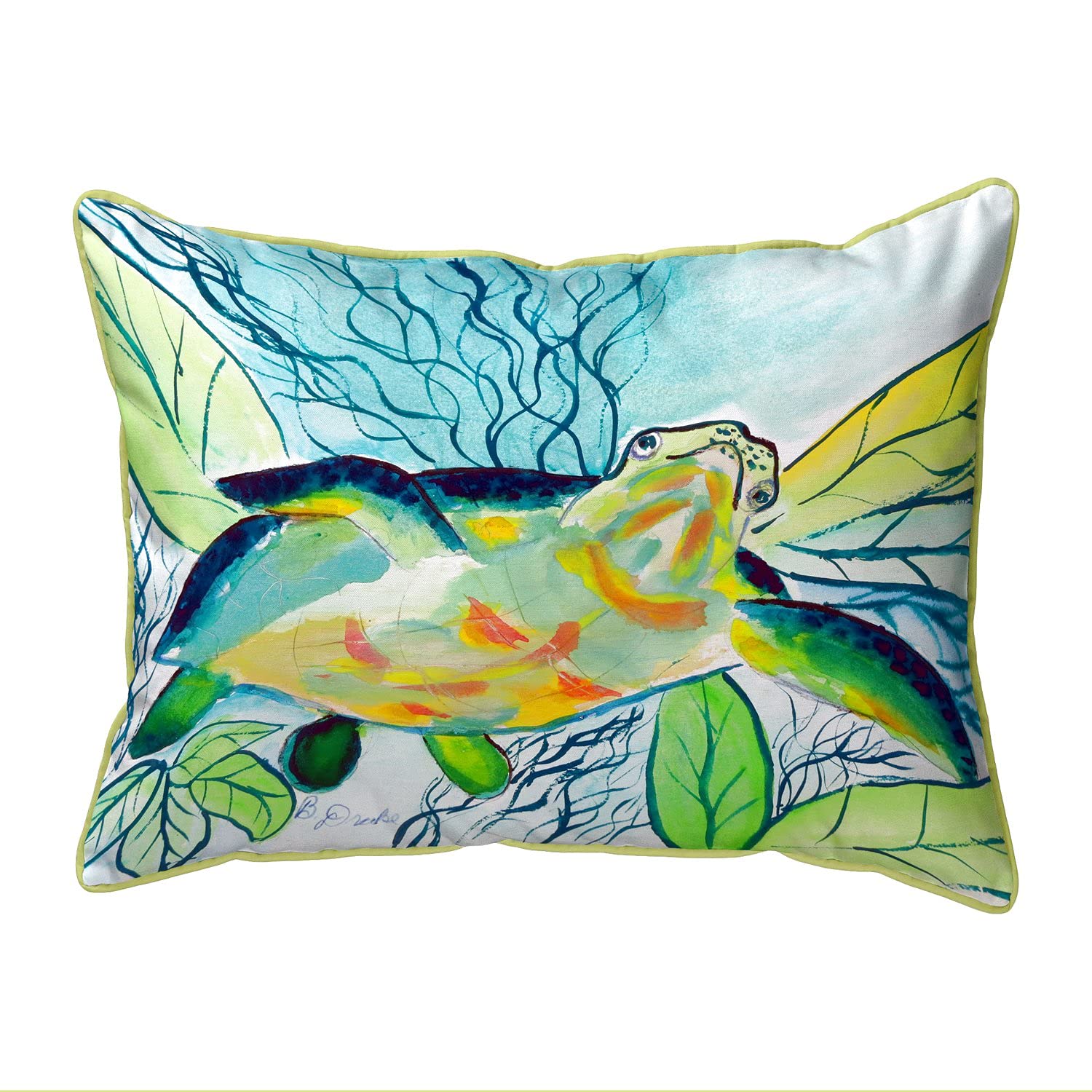 Betsy Drake HJ1118 Decorative Throw Pillow 16x20 Inches - Multi-Color Soft Cushion for Sofa, Bed, Living Room & Home Decor