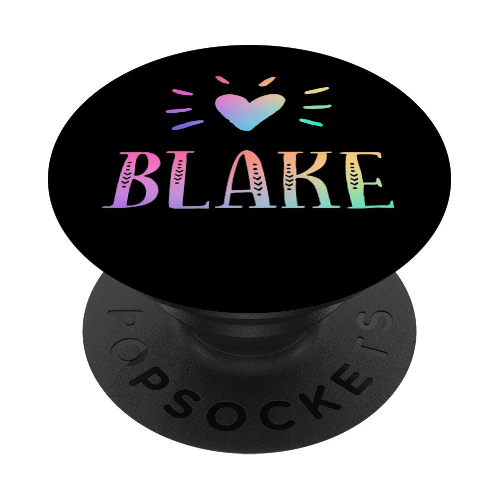 Blake Personalized Rainbow Watercolor Heart Gift - Custom Name Art for Home Decor, Valentine's Day & Anniversary Presents