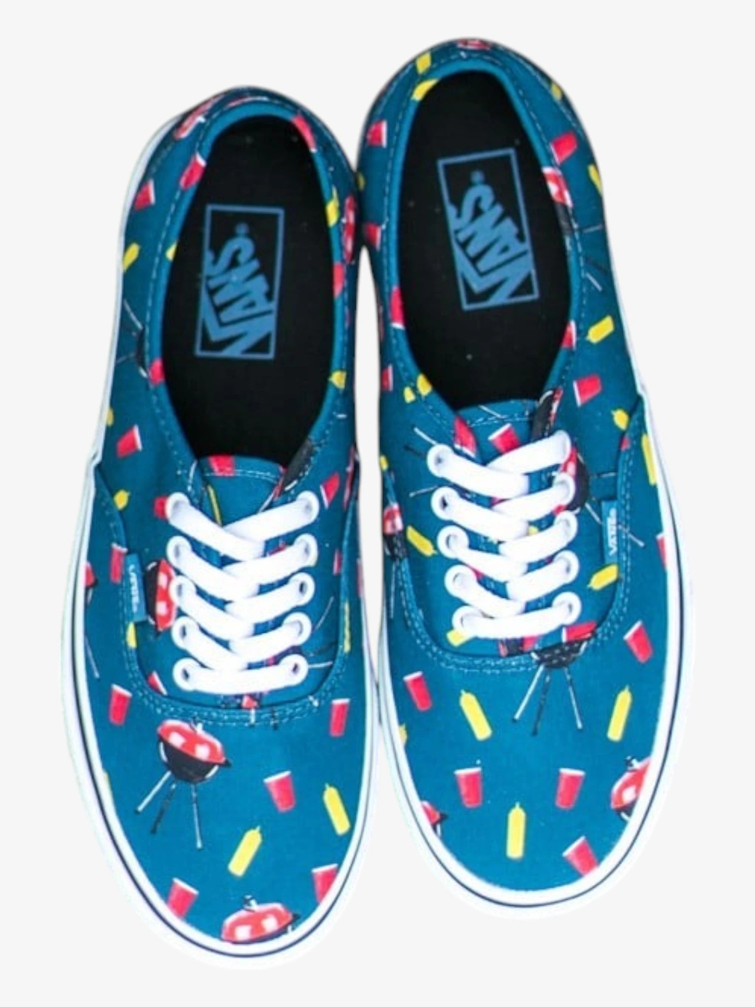 Vans Authentic Blue Print Skate Shoes - Classic Sneakers for Men & Women | Perfect for Casual Wear, Skateboarding & Street Fashion