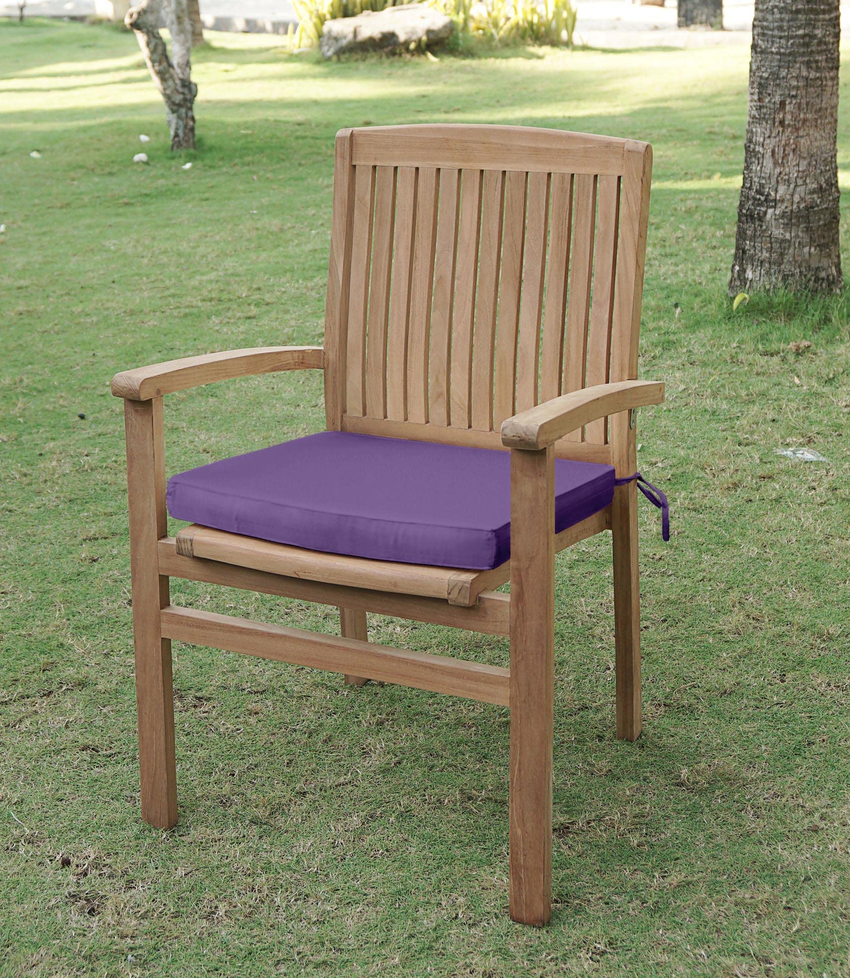 Premium 20x20 Inch Square Patio Chair Cushions with Ties - Indoor/Outdoor Waterproof Seat Cushions for Garden Furniture, Deck Chairs & Porch Seating - Set of 2 (Lavender) - Perfect for Backyard Relaxation & Outdoor Entertaining