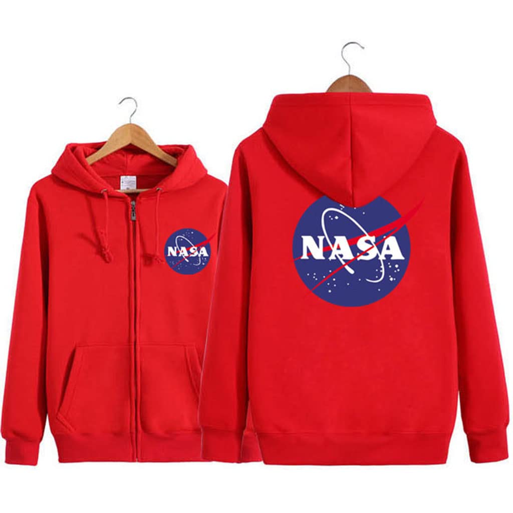 NASA Logo Unisex Zip-Up Fleece Hoodie - Warm & Stylish Pullover for Men & Women - Perfect for Casual Wear, Outdoor Activities & Space Enthusiasts