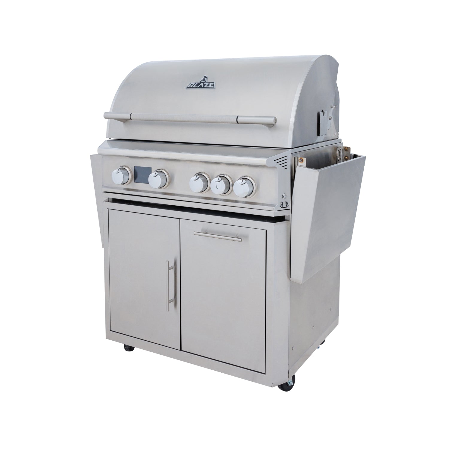 Blaze LTE PRO 32-Inch 4-Burner Stainless Steel Gas Grill Cart with Side Shelves - Perfect for Backyard BBQs, Outdoor Cooking & Patio Entertaining