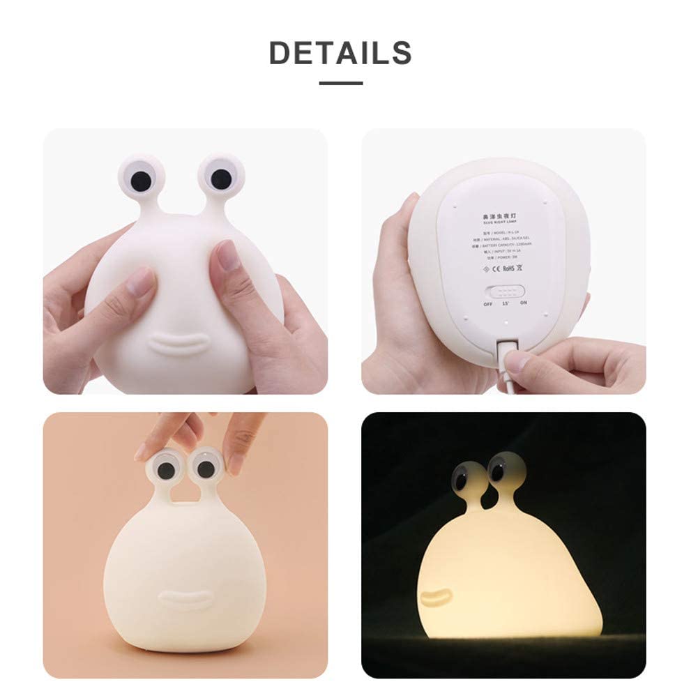 USB Rechargeable Night Light for Kids - Touch Control & Timer Setting, ABS+PC Bedside Lamp for Nursery, Breastfeeding & Bedroom - Soft White Glow for Safe Nighttime Use