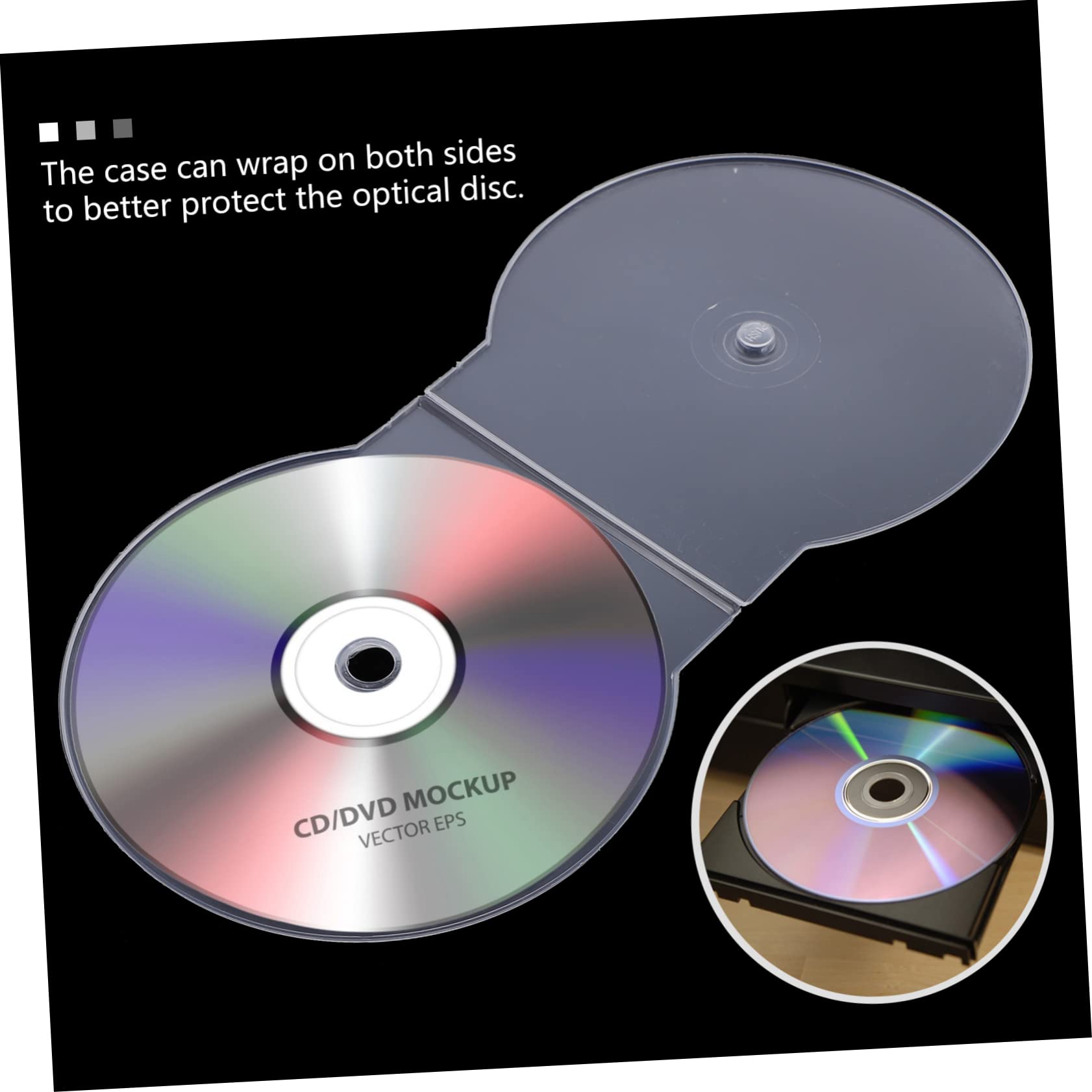 Homoyoyo 30 Pack Clear CD DVD Storage Cases - Thick Plastic Clamshell Disc Holders for Travel, Round Transparent DVD Cases with Organizer Binders | Perfect for Music, Movies, Data Backup & Media Collections
