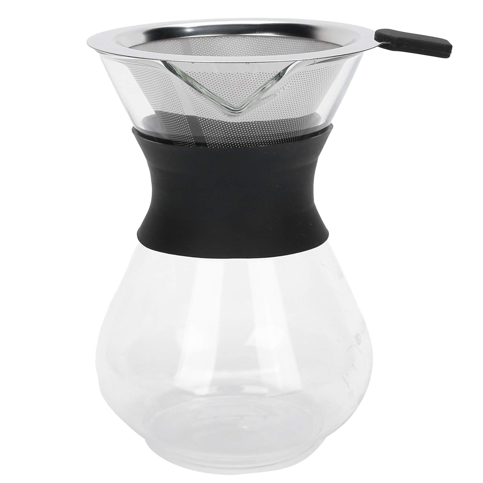 Premium 400ml Glass Pour Over Coffee Dripper - Reusable Coffee Brewer for Coffee Lovers - Perfect for Home, Office & Camping Use