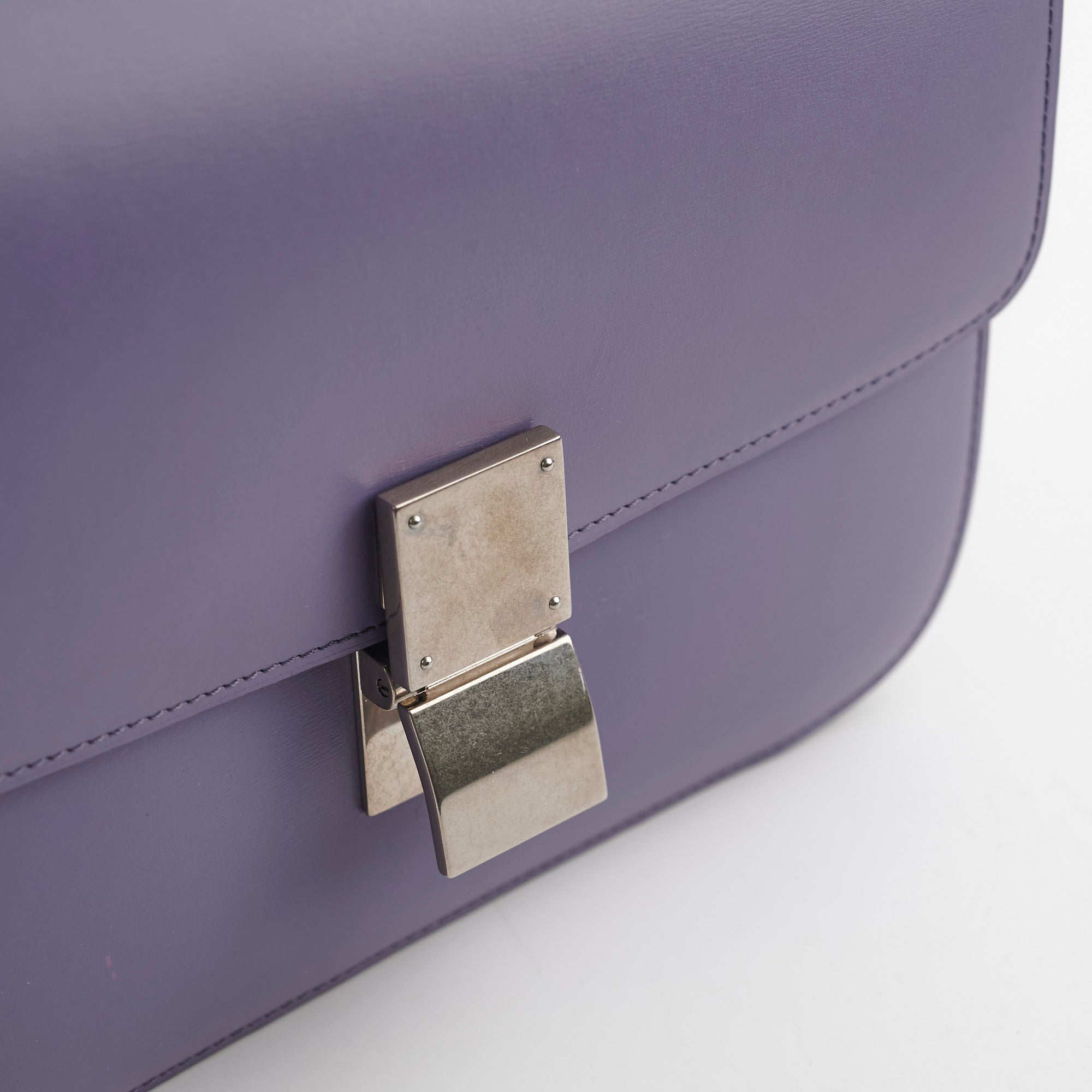 Celine Medium Purple Box Shoulder Bag for Women | Luxury Leather Crossbody Purse | Perfect for Work, Travel & Evening Events