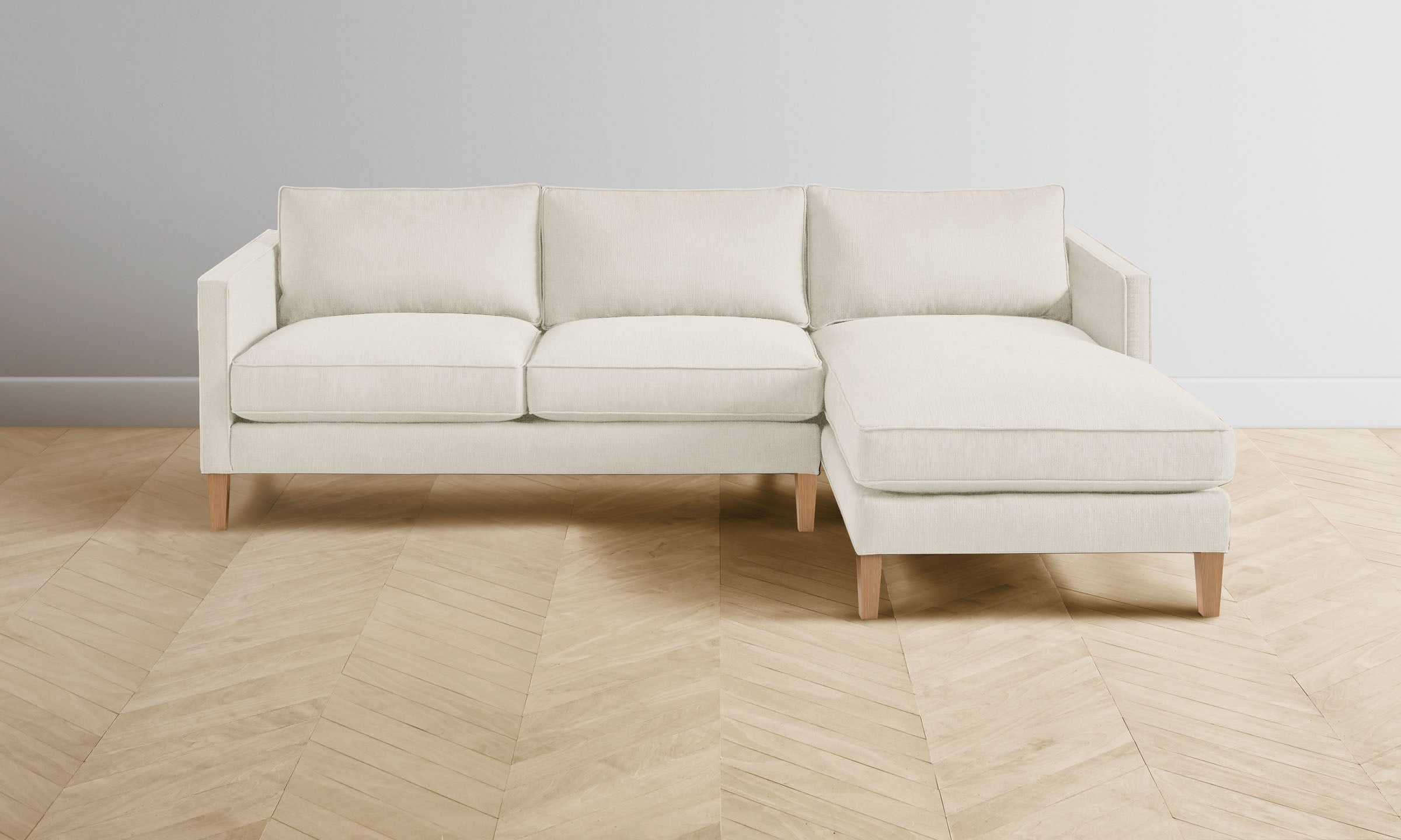 The Crosby Sectional Sofa - Italian Brushed Wool in Vanilla | Luxury Living Room Furniture for Modern Homes