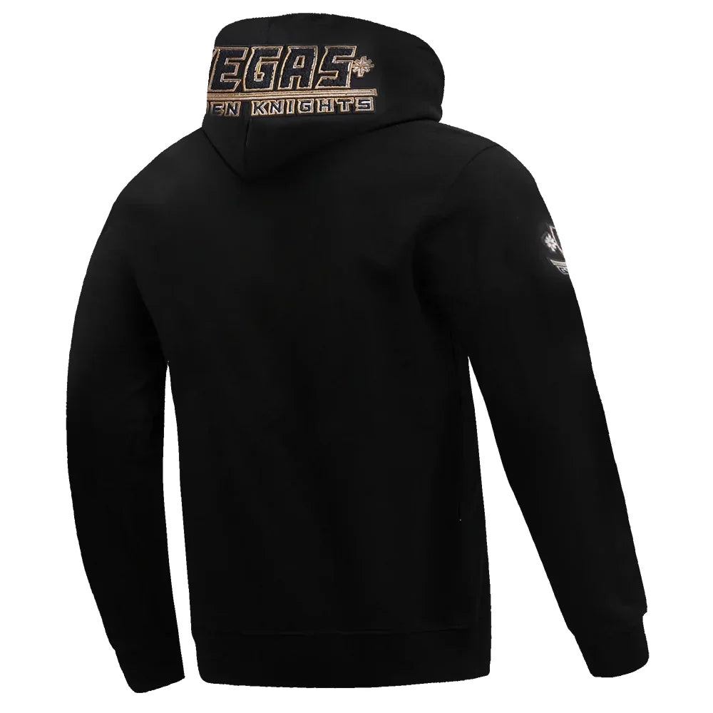 Men's Pro Standard Vegas Golden Knights Chenille Long Sleeve Hoodie - Black | Warm & Comfortable Pullover for Game Day, Winter Sports & Casual Wear
