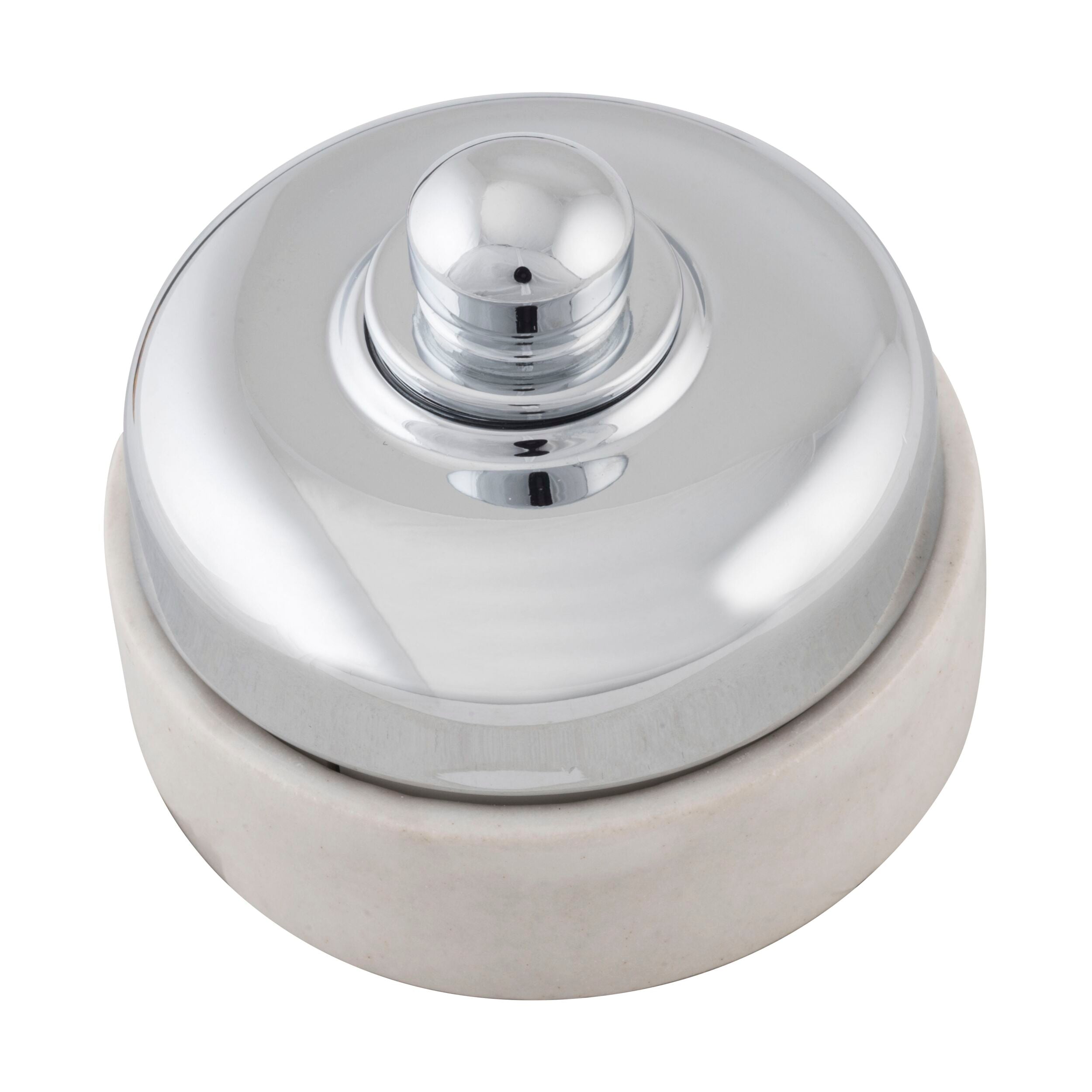 5111/250 LED Dimmer Switch - 250W, Ivory Porcelain Base, Chrome Plated (D60xP48mm) - Perfect for Home Lighting Control & Wall Decor