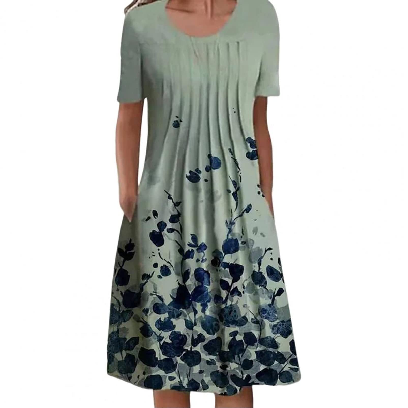 NUOWEN Women's Floral Print Summer Dresses for Mature Ladies - Elegant Fashion Dresses for Casual Wear, Parties & Outdoor Events