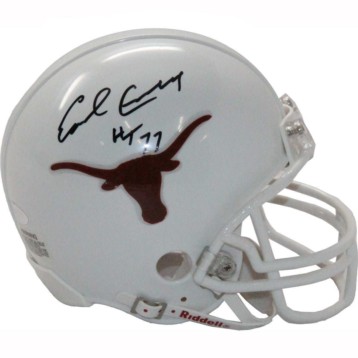 Earl Campbell University of Texas Authentic Football Helmet with Facemask Bar & H.T 77 Inscription - Perfect for Longhorns Fans, Collectors, and Game Day Display