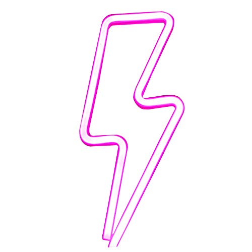 Lightning Bolt LED Neon Lamp - USB & Battery Powered Wall Decor Night Light for Bedroom, Party, Festival, and Home Decoration