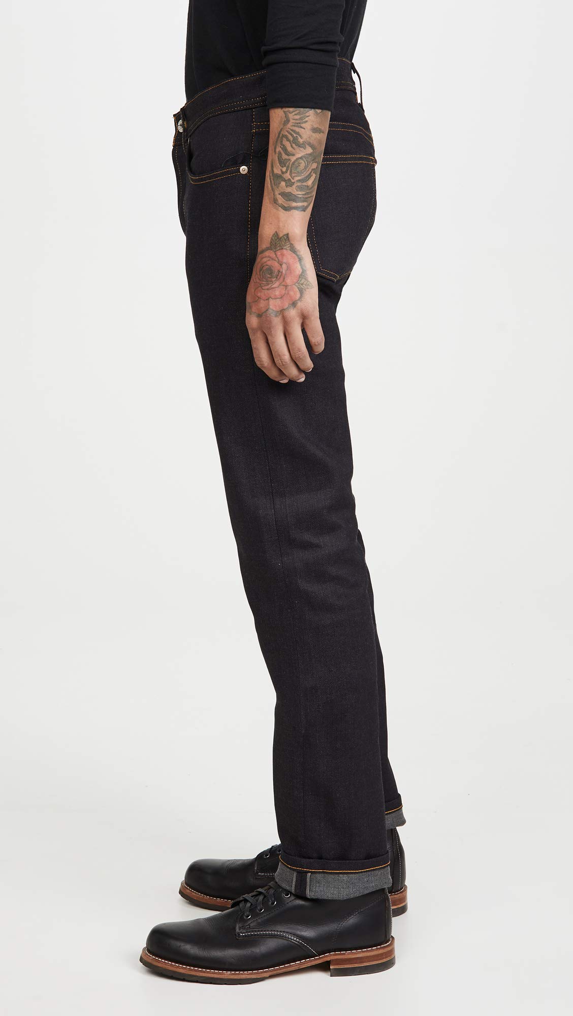 Naked & Famous Denim Men's Weird Guy Slim Tapered Fit Jean - Premium Raw Selvedge Denim for Casual Wear & Street Style