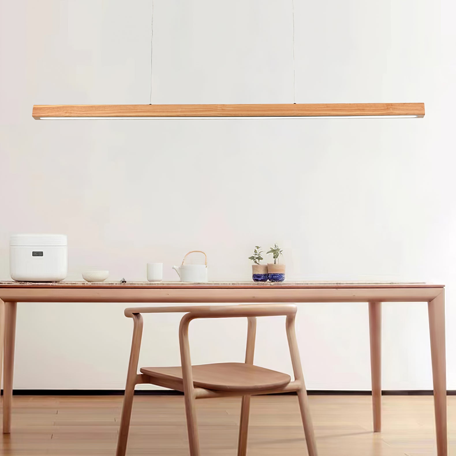 Linear Horizon Pendant Light - Modern Minimalist Ceiling Lighting Fixture for Dining Room, Kitchen Island & Bedroom Decor