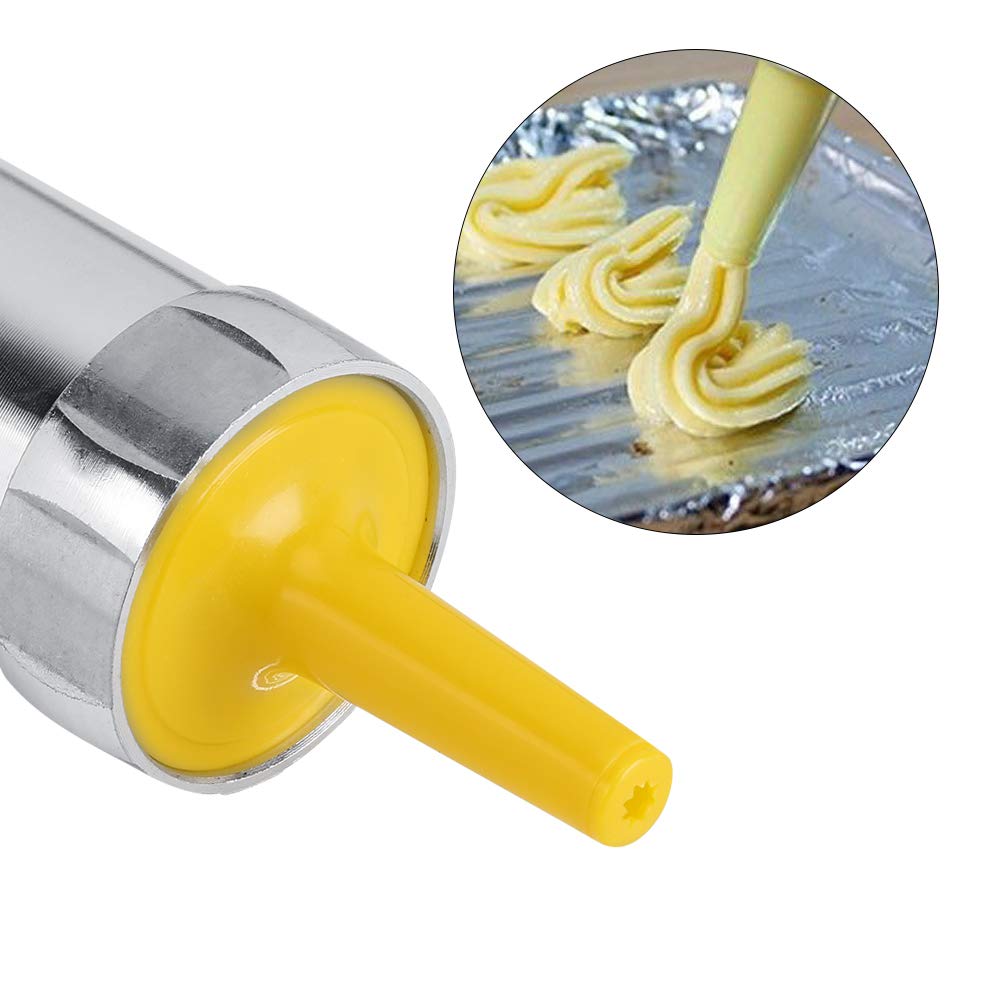 Stainless Steel Cookie Press Gun with 20 Nozzles - Baking Decorating Kit for Cookies, Cakes & Churros - Perfect for Christmas, Birthday, Party & Anniversary Celebrations (Ideal for Home Baking, Holiday Gifts & Professional Pastry Making)