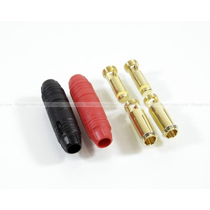 AN150 Anti Spark Self Insulating Bullet Connectors (1 Pair) - Red & Black for Car Audio, Marine & Solar Panel Wiring - High Temperature Resistant Electrical Terminals