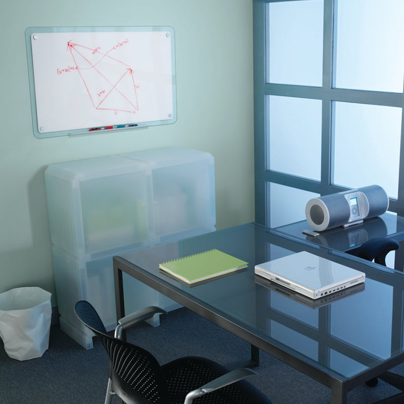 iQ Total Erase Translucent Edge Whiteboard - Premium Dry Erase Board for Office, Classroom & Home Use - Perfect for Presentations, Notes & Creative Planning