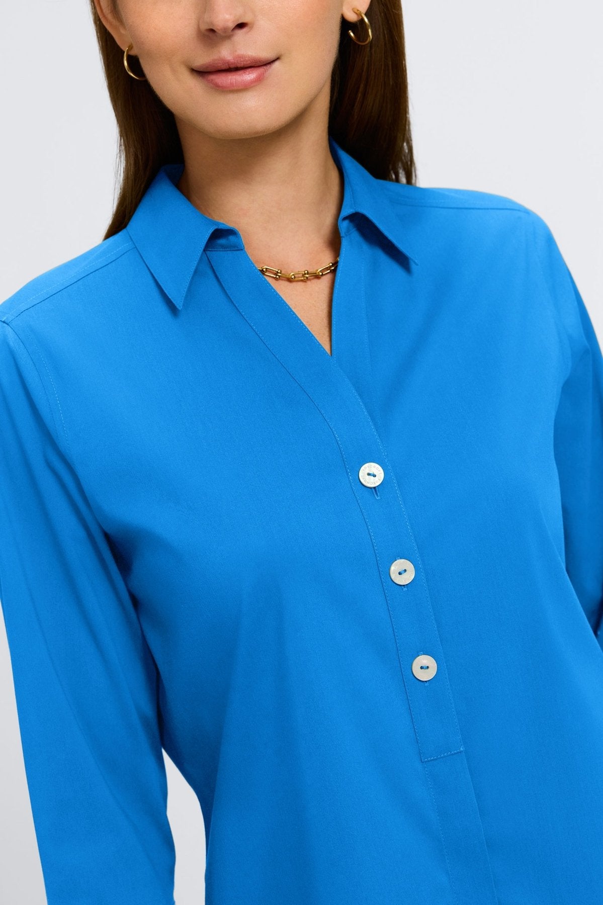 Pamela No Iron Stretch 3/4 Sleeve Tunic Top for Women - Wrinkle-Free Comfort Fit Blouse - Perfect for Office, Travel & Casual Wear