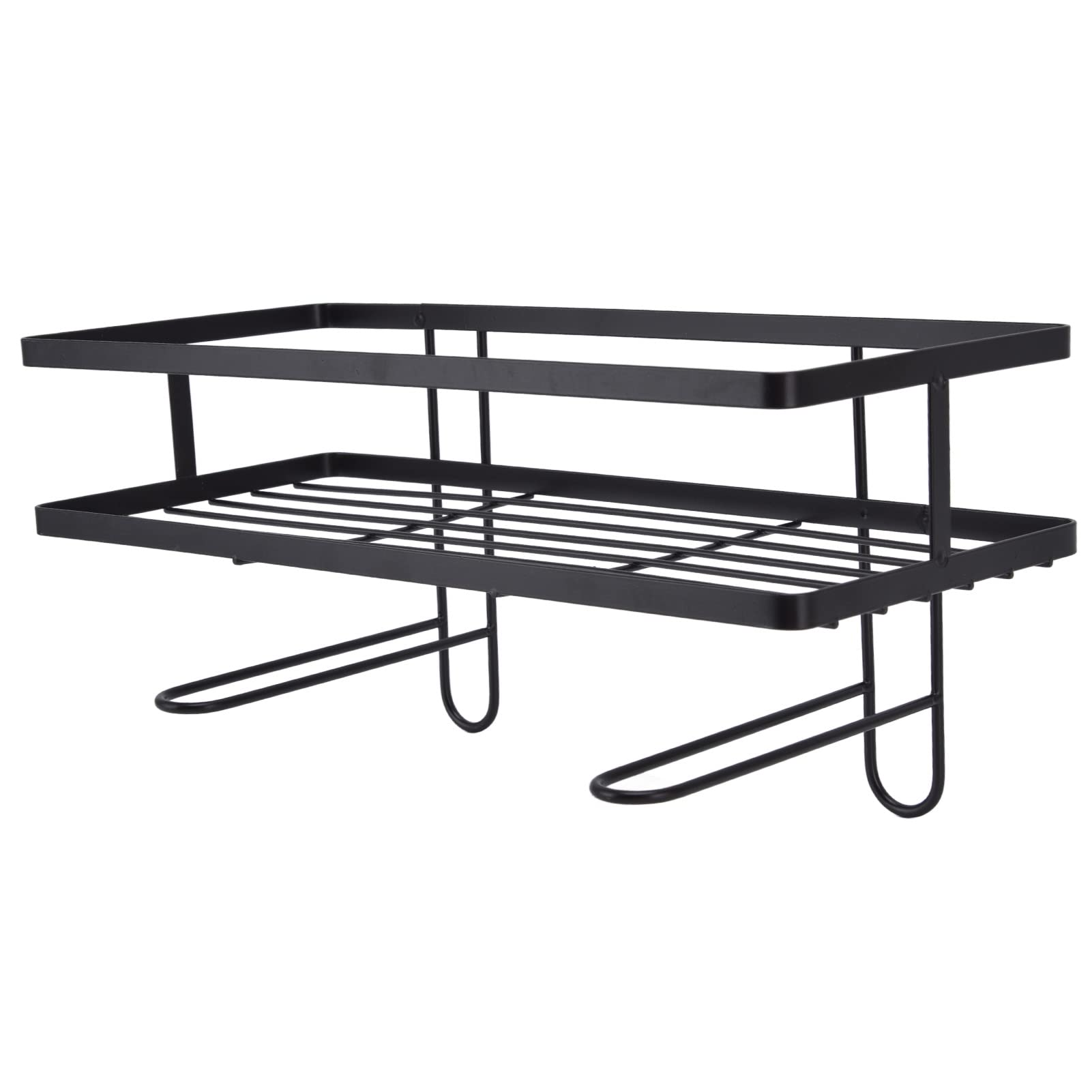 Space-Saving Toilet Storage Shelf - Heavy Duty Bathroom Organizer with Hooks for Candles & Toiletries | Perfect for Small Bathrooms & Powder Rooms (Black)