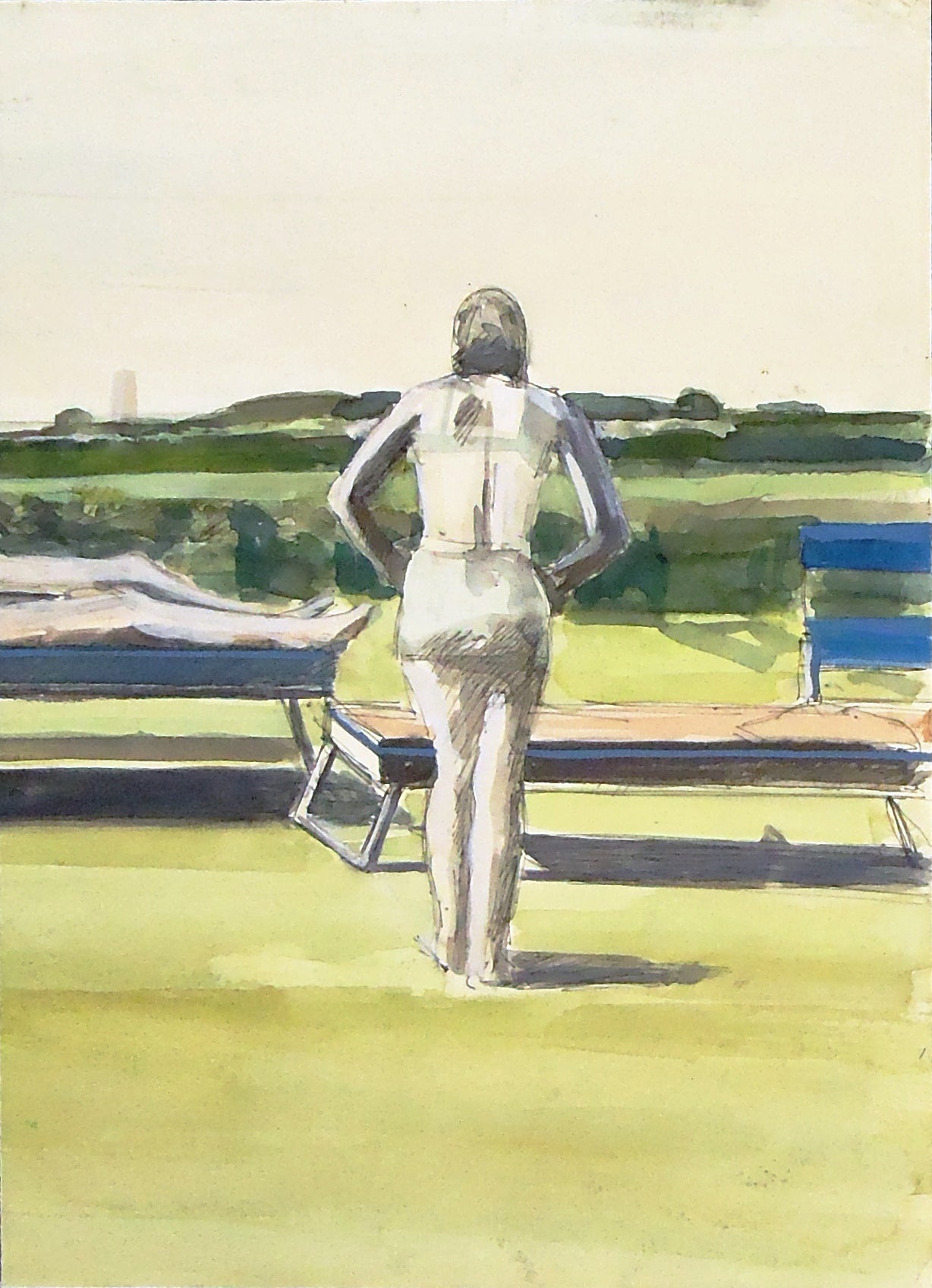 Sidney Goodman: Figure at the Shore - Coastal Art Print for Beach House Decor, Ocean Themed Wall Art for Living Room or Bedroom