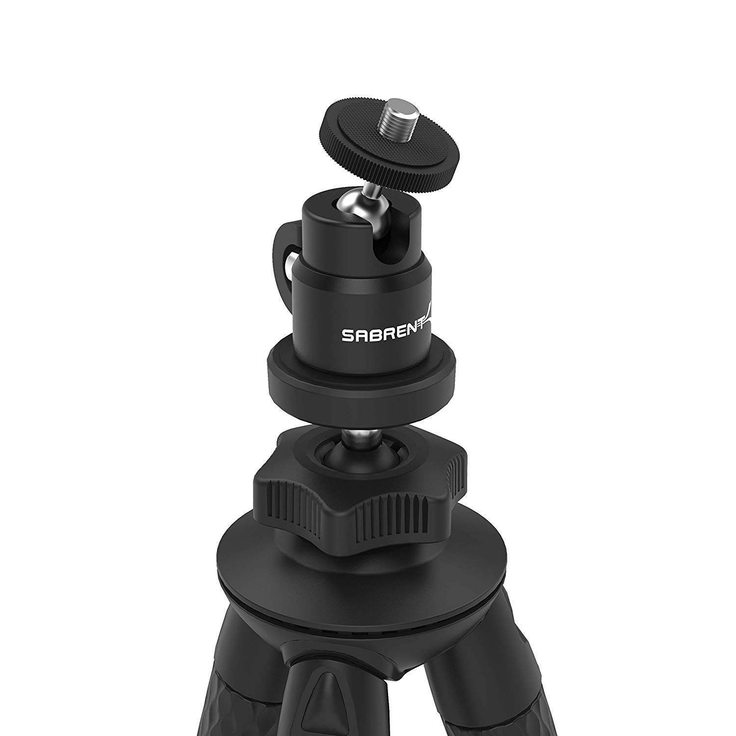 SABRENT Universal Flexible Tripod Mount with Ball Head - Adjustable Stand for DSLR, Camcorder, Smartphone (TP-FLTP-TBHD) - Perfect for Vlogging, Photography & Live Streaming