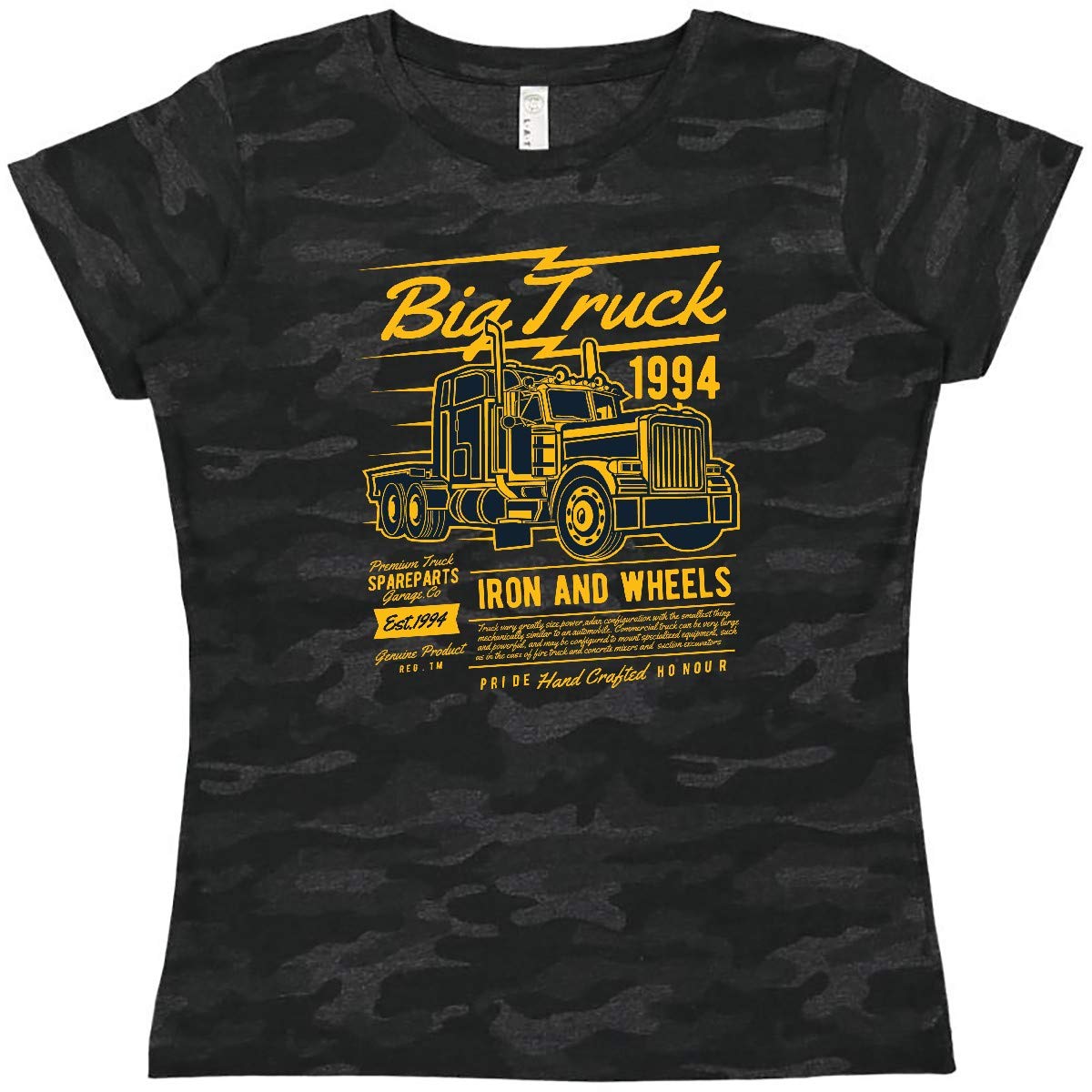 Inktastic Big Truck Iron and Wheels Women's T-Shirt - Graphic Tee for Truck Lovers, Casual Wear & Everyday Outfits